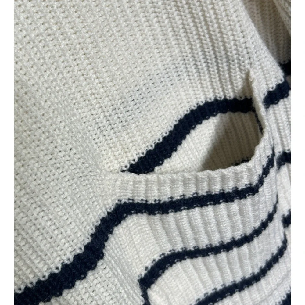 Madewell Thompson Pocket Pullover Sweater Nautical Stripe Size Small Retail: $75